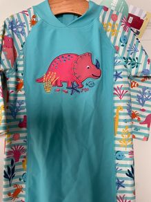 sun protection one piece rash vest swimsuit sunsuit beachwear girls 4-5 y Jojo Maman Bebe BNWT