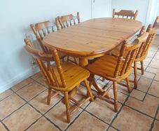 Solid Pine Extending Dining Table and 6 Chairs