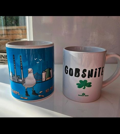 Irish Humour Mug Bundle Dublin Skyline Seagull And Paddy Box Gobshite