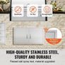 BBQ Access Door, 863x482 mm Double Outdoor Kitchen Door, Stainless Steel Flush Mount Door, Wall Vertical Door with Handles Image 2