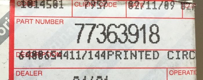 Switch Printed Circuit (Fiat Punto Grande)