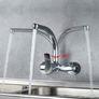 Ibergrif M16357 Kitchen Faucet, Wall Mounted Kitchen Faucet, 360 Degree Rotatable, For Kitchen Sink, Chrome, Silver Image 3