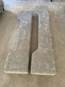 Pelmets 2xGrey crushed velour covered wooden over window pelmets. PERFECT