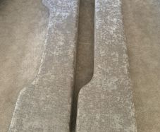 Pelmets 2xGrey crushed velour covered wooden over window pelmets. PERFECT
