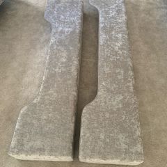 Pelmets 2xGrey crushed velour covered wooden over window pelmets. PERFECT