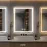 LED Bathroom Mirror Fog Free Tri Color Dual LED 50x70cm Touch Switch Image 5