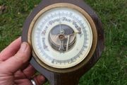 Vintage 1940s open escapement aneroid barometer Western Germany 19"