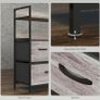 Rustic Chest of Five Fabric Drawers - Grey Wood Effect Image 8