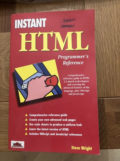 instant HTML -programmers reference - book
