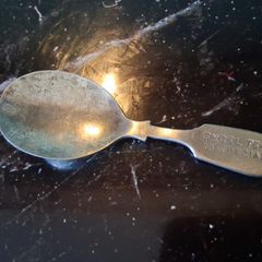 Edwardian fiddle back advertising caddy spoon