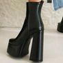 Black Chameleon Waterproof Ultra High Platform  Ankle Boots, size 40 Image 3