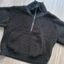Marks & Spencer Borg textured half-zip sweatshirt in black: Medium - Suit size 10 and 12-14 Image 5