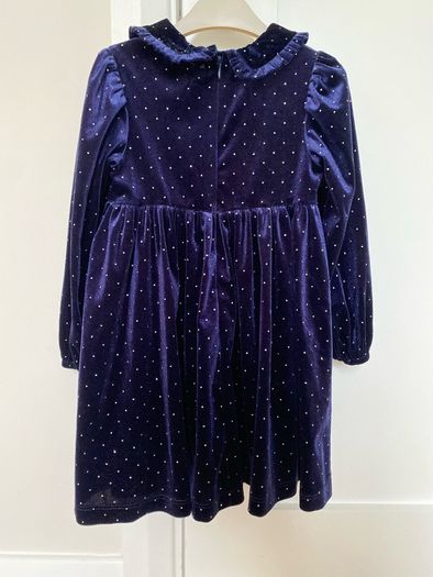 Navy velvet dress with silver sparkles