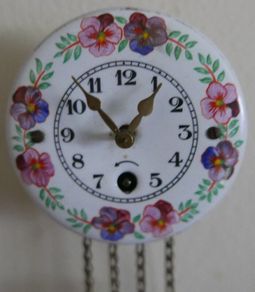 Vintage 1950s Retro Miniature German Wintermantle Ceramic Dial Wall Clock ca. 1950 (in working order)