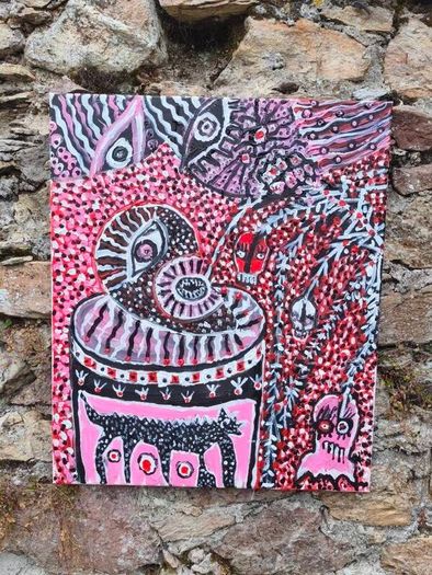 ZOMBIES AND TV  Original Acrylic Painting | They Fight for the Future #69