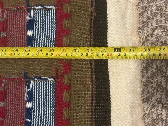 Vintage hand woven wool hanging tapestry from Ecuador