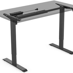_Height-adjustable desk Electrically height-adjustable table frame 2-fold telescope, ergonomic sit-stand table with memory control (frame only - black)