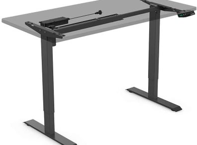 _Height-adjustable desk Electrically height-adjustable table frame 2-fold telescope, ergonomic sit-stand table with memory control (frame only - black)
