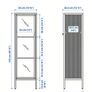 Glass-door cabinet, metal/white. Image 6