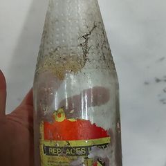 original lucozade glass bottle with screw cork ,buyer collects or pays postage, sold as seen ,,collectors item,,