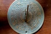 Vintage engraved brass sundial