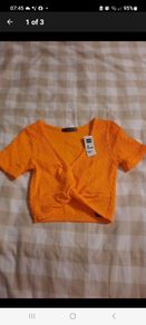 new orange stretch crop top