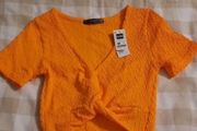 new orange stretch crop top