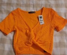 new orange stretch crop top