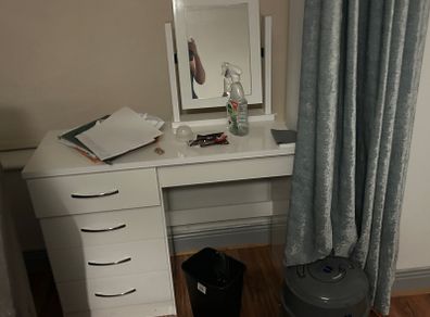 Woman's make up dressing table with chair and mirror