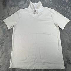 Mens White ARNE Luxe Polo Shirt - Size M - Lyocell - Made in Portugal