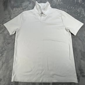 Mens White ARNE Luxe Polo Shirt - Size M - Lyocell - Made in Portugal