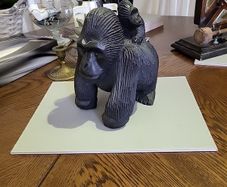 Gorilla with baby carved wood