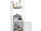 BRAND NEW Bamboo Tall Cabinet Bathroom Storage Shelf With 3 Tiers Narrow Storage Cabinet 33x33x169 cm
