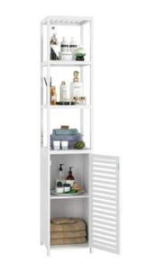 BRAND NEW Bamboo Tall Cabinet Bathroom Storage Shelf With 3 Tiers Narrow Storage Cabinet 33x33x169 cm