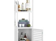 main image for ad BRAND NEW Bamboo Tall Cabinet Bathroom Storage Shelf With 3 Tiers Narrow Storage Cabinet 33x33x169 cm