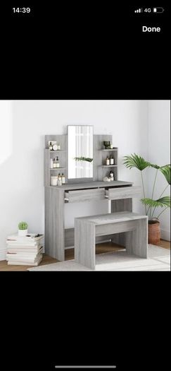 Dressing Table Set Grey Sonoma 86.5x35x136 cm (FREE SHIPPING)