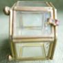 Vintage Hexagon Brass and glass-stained glass lid trinket box Image 8