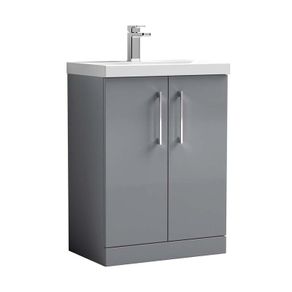 2 Door Floorstanding Vanity Unit & Basin - Anthracite Anthracite MFC door/drawer fronts & cabinets
