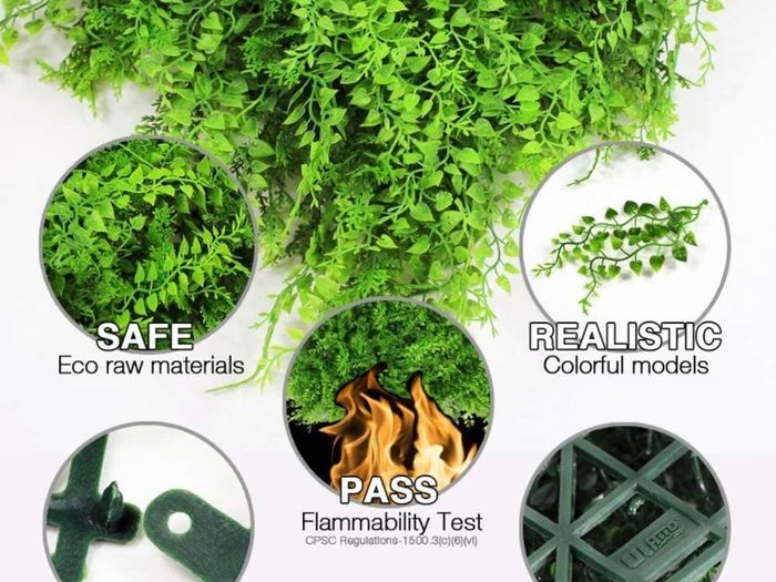 Artificial Plant Wall Panels, 6pcs Fern Greenery, Ivy Privacy Hedge Fence Screening, Home Garden Outdoor Wall Decoration 50 x 50cm (FREE POSTAGE)
