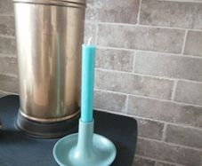 New Carolyn Donnelly blue candle holder and wax candle