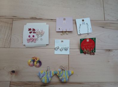 Selection of earrings & hair accessories