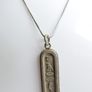 Vintage 925 Sterling Silver Egyptian Cartouche Design Charm pendant Hallmarked, and chain L 16" - 14,83g Image 3