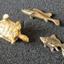 3 brass Animals,. Solid brass. Image 2