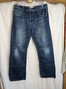 Diesel Hudson Mens Jeans W36 L32 Blue Faded Denim Straight Fit 100% Cotton