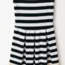 Chic Monochrome y2k Stripe Dress with Lemon Hem UK 12 Image 2