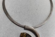 Sterling silver amber necklace