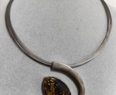 Sterling silver amber necklace