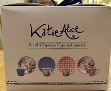Katie Alice - Set of 4 Espresso Cups & Saucers - English Garden