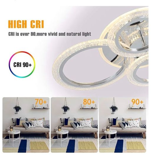 Brand New Modern Ceiling Light 58W Dimmable Flush Mount LED Ceiling Light 4 Rings