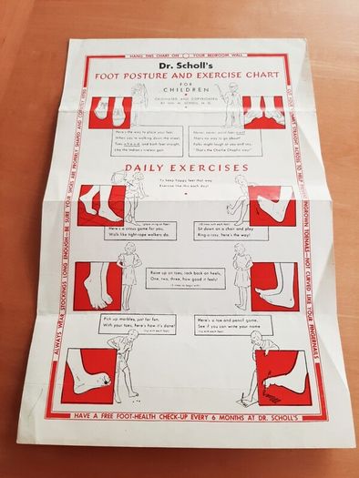 Dr Scholl children's chart 1960s